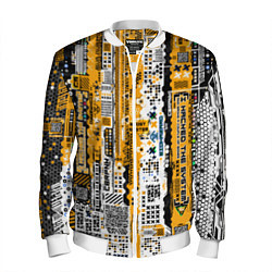 Мужской бомбер Cyberpunk pattern yellow