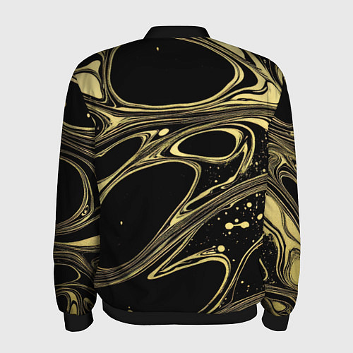 Мужской бомбер Разводы в виде кругов и линий - текстура / 3D-Черный – фото 2