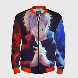 Бомбер мужской Аниме - магическая битва, цвет: 3D-красный