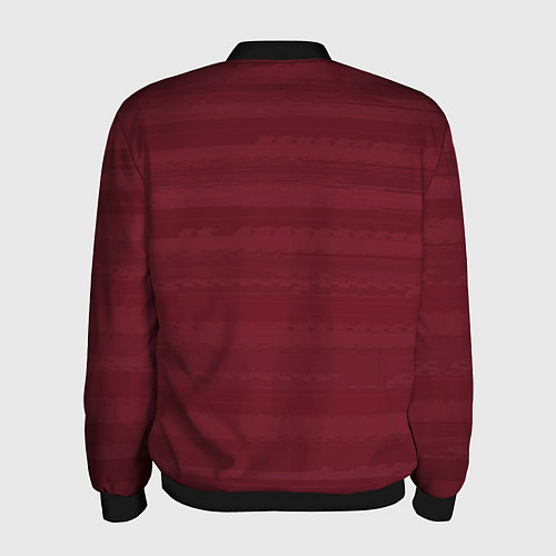 Мужской бомбер Винный красный полосатый / 3D-Черный – фото 2