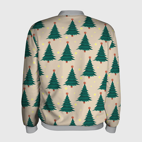 Мужской бомбер Новогодняя ель / 3D-Меланж – фото 2