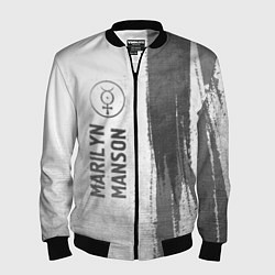 Бомбер мужской Marilyn Manson - white gradient по-вертикали, цвет: 3D-черный