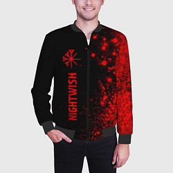 Бомбер мужской Nightwish - red gradient по-вертикали, цвет: 3D-черный — фото 2