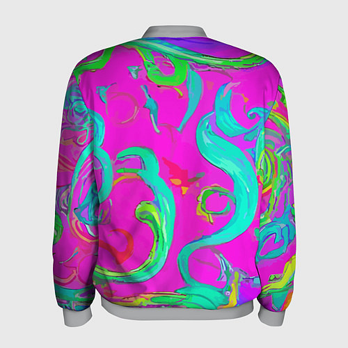 Мужской бомбер Abstract floral pattern - aloha / 3D-Меланж – фото 2