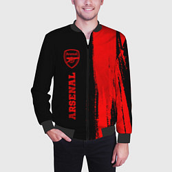 Бомбер мужской Arsenal - red gradient по-вертикали, цвет: 3D-черный — фото 2