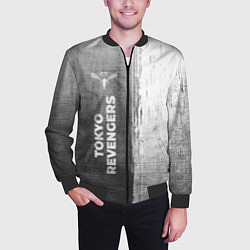 Бомбер мужской Tokyo Revengers - grey gradient по-вертикали, цвет: 3D-черный — фото 2