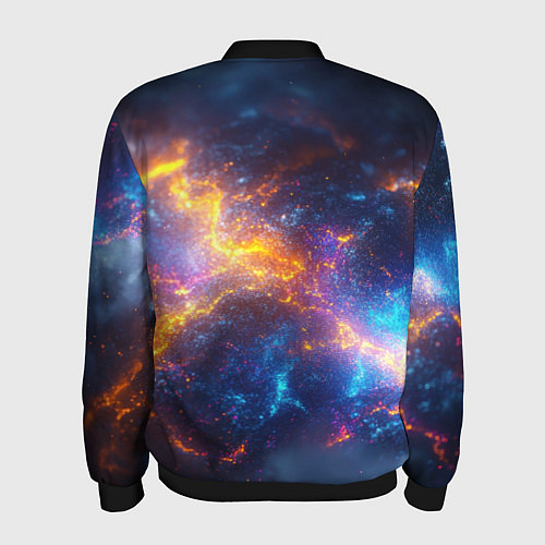 Мужской бомбер Космическая текстура фон / 3D-Черный – фото 2