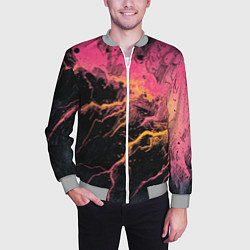 Бомбер мужской Абстрактные молнии текстура, цвет: 3D-меланж — фото 2