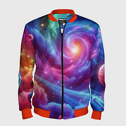 Мужской бомбер Neon space fantasy