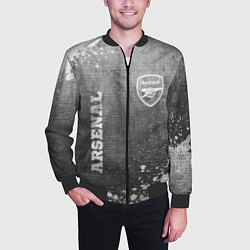 Бомбер мужской Arsenal - grey gradient вертикально, цвет: 3D-черный — фото 2