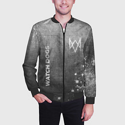 Бомбер мужской Watch Dogs - grey gradient вертикально, цвет: 3D-черный — фото 2