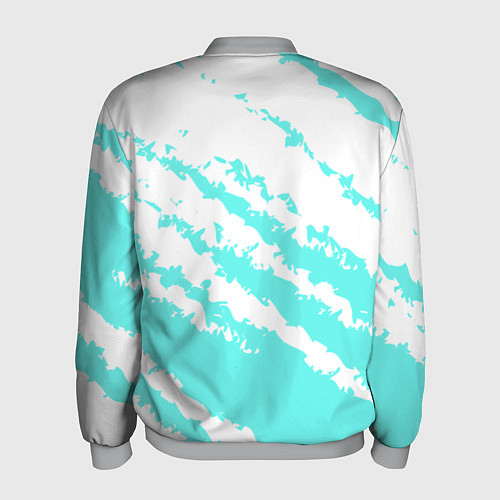 Мужской бомбер The color is light blue and white / 3D-Меланж – фото 2