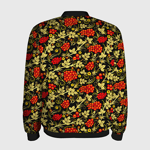 Мужской бомбер Рябина с золотой листвой / 3D-Черный – фото 2