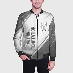 Бомбер мужской Within Temptation - white gradient вертикально, цвет: 3D-черный — фото 2