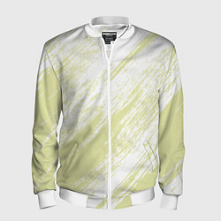 Мужской бомбер The color is white and yellow