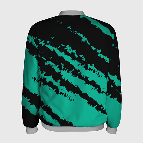 Мужской бомбер The color is black and turquoise / 3D-Меланж – фото 2