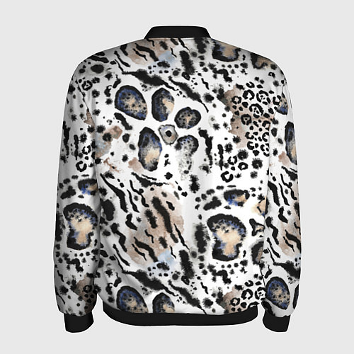 Мужской бомбер Пятна леопарда абстрактные / 3D-Черный – фото 2