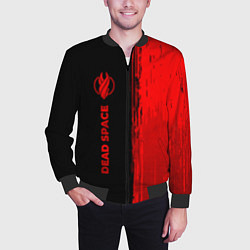 Бомбер мужской Dead Space - red gradient по-вертикали, цвет: 3D-черный — фото 2