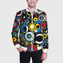 Бомбер мужской Абстракция геометрическая, цвет: 3D-белый — фото 2