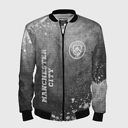 Бомбер мужской Manchester City - grey gradient вертикально, цвет: 3D-черный
