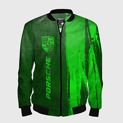 Бомбер мужской Porsche - green gradient по-вертикали, цвет: 3D-черный