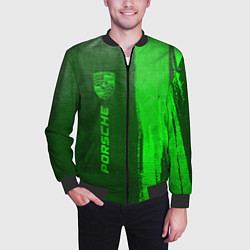 Бомбер мужской Porsche - green gradient по-вертикали, цвет: 3D-черный — фото 2