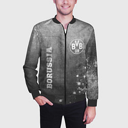 Бомбер мужской Borussia - grey gradient вертикально, цвет: 3D-черный — фото 2