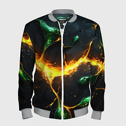 Мужской бомбер Разлом текстуры с зеленой слизью