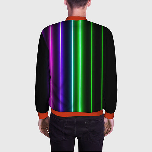 Мужской бомбер Neon lines / 3D-Красный – фото 4