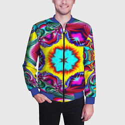 Бомбер мужской Абстракция узор фракталы, цвет: 3D-синий — фото 2