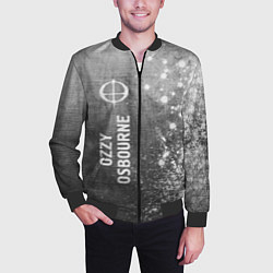 Бомбер мужской Ozzy Osbourne - grey gradient по-вертикали, цвет: 3D-черный — фото 2