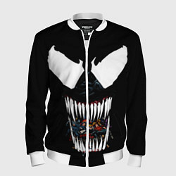 Бомбер мужской Веном жрет, цвет: 3D-белый
