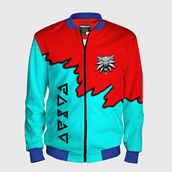 Бомбер мужской Ведьмак краски логотип, цвет: 3D-синий