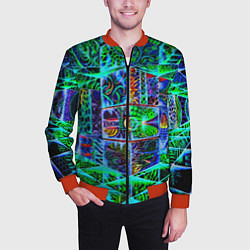 Бомбер мужской Психоделика узор кислотный, цвет: 3D-красный — фото 2
