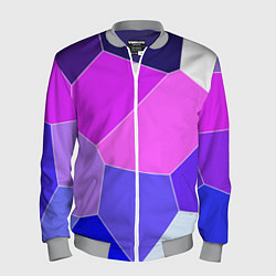 Мужской бомбер Сине-розовый крупные фрагменты