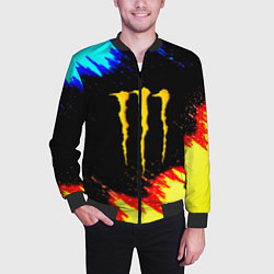 Бомбер мужской Monster energy огненные краски, цвет: 3D-черный — фото 2