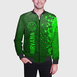 Бомбер мужской Nirvana - green gradient по-вертикали, цвет: 3D-черный — фото 2