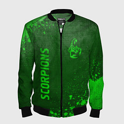 Бомбер мужской Scorpions - green gradient вертикально, цвет: 3D-черный