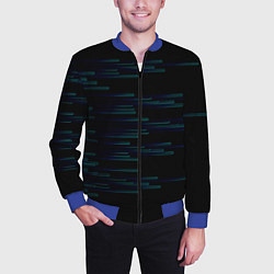 Бомбер мужской Color blue black strip, цвет: 3D-синий — фото 2