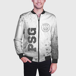 Бомбер мужской PSG - white gradient вертикально, цвет: 3D-черный — фото 2