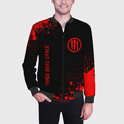 Бомбер мужской Three Days Grace - red gradient вертикально, цвет: 3D-черный — фото 2