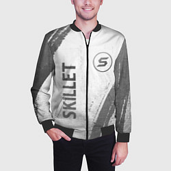 Бомбер мужской Skillet - white gradient вертикально, цвет: 3D-черный — фото 2