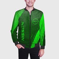 Бомбер мужской Nissan - green gradient вертикально, цвет: 3D-черный — фото 2