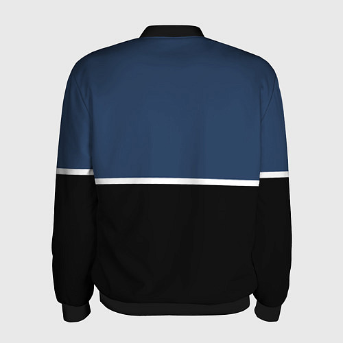 Мужской бомбер Sport сине-чёрный с полосой / 3D-Черный – фото 2