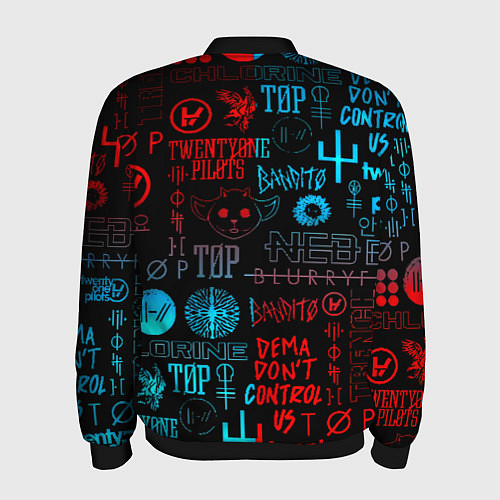 Мужской бомбер Twenty one pilots rock pattern / 3D-Черный – фото 2