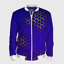 Бомбер мужской Неоновые соты броня, цвет: 3D-белый