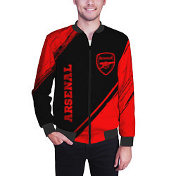 Бомбер мужской Arsenal - red gradient вертикально, цвет: 3D-черный — фото 2