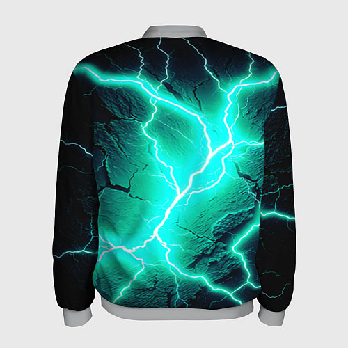 Мужской бомбер Color light blue black / 3D-Меланж – фото 2