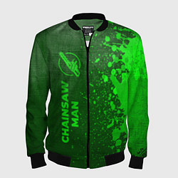 Бомбер мужской Chainsaw Man - green gradient по-вертикали, цвет: 3D-черный