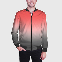Бомбер мужской Бледный красно-серый градиент, цвет: 3D-черный — фото 2
